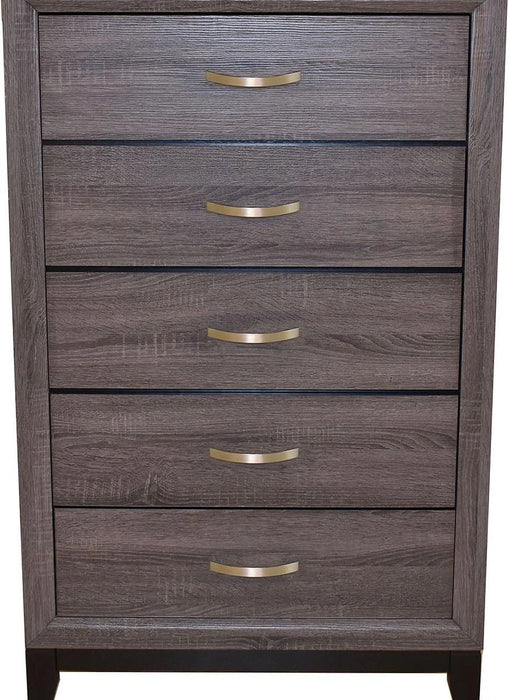 Galaxy Home Hudson 5 Drawer Chest in Foil Grey GHF-808857594679