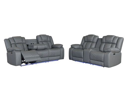 U7068 Grey 10 Pwr Rec Sofa/Pwr Console Rec Loveseat/Pwr Recliner W/LED