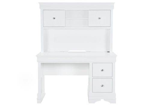 Pompei Metallic White Bookcase Twin Bed with LED
