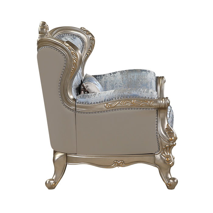 Royale Chair in Blue and Champagne