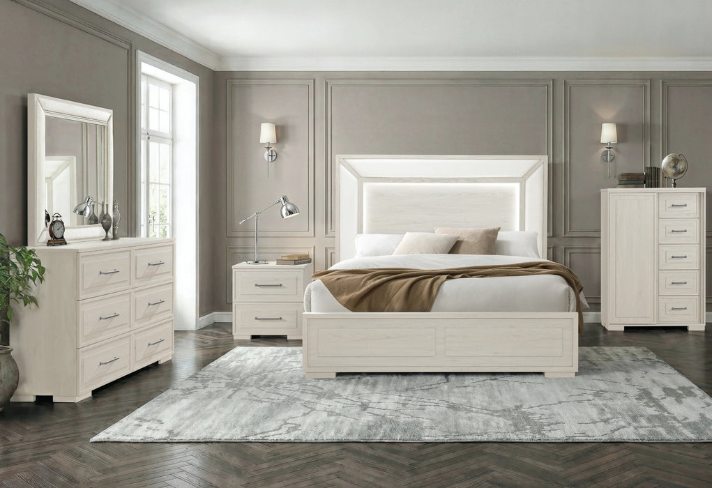 Clara Beige Bed with LED
