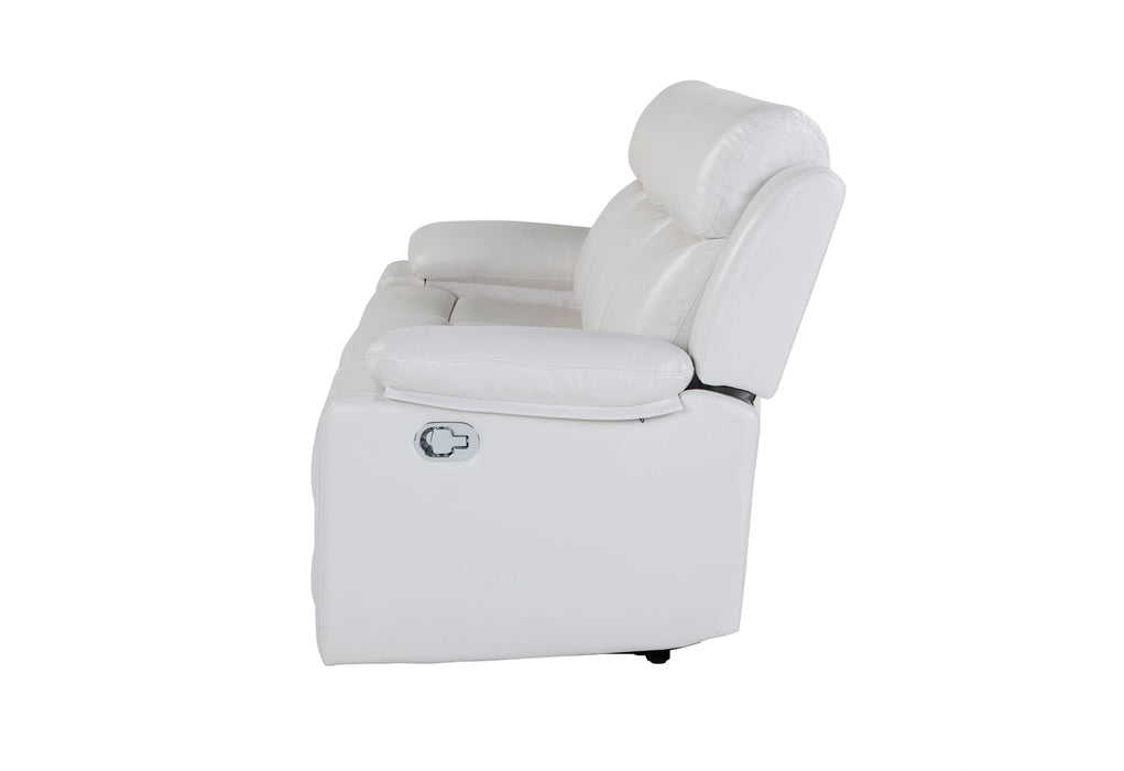 U6026 Blanche White Reclining Sofa with LED