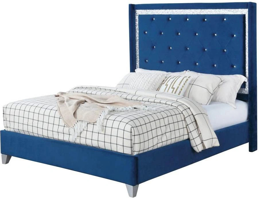 Galaxy Home Sapphire Queen Upholstered Bed in Navy GHF-808857847010