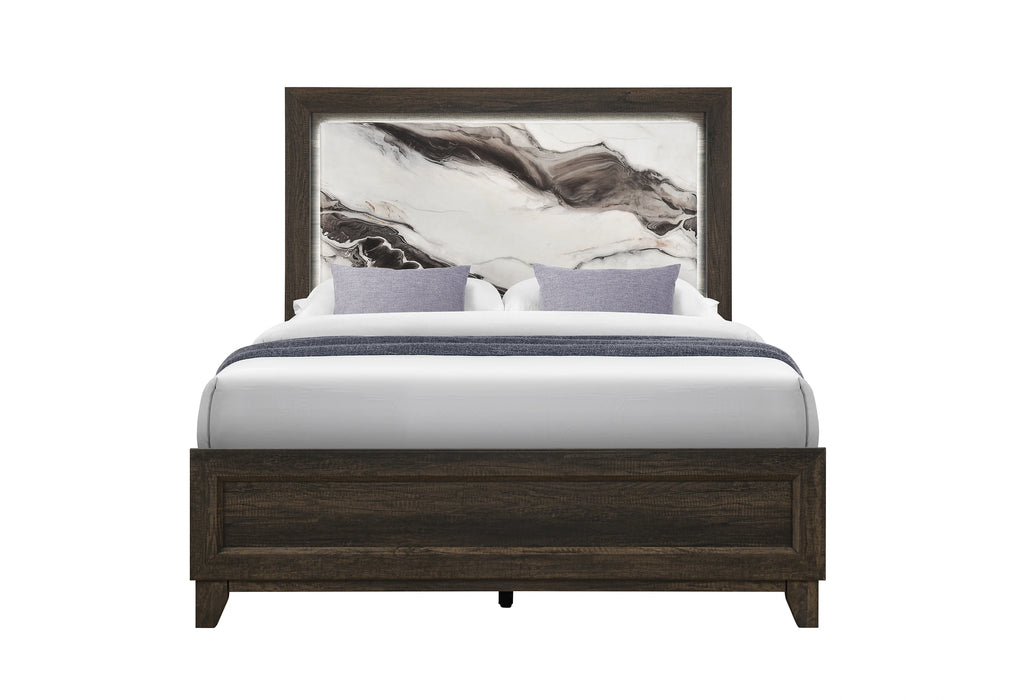 Harmony Brown Bed with LED