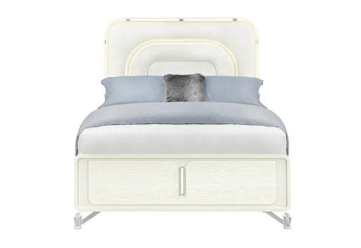 Lyra Beige Bed with LED