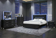 Lando Black Nightstand with Speaker and Wireless Charging Platform