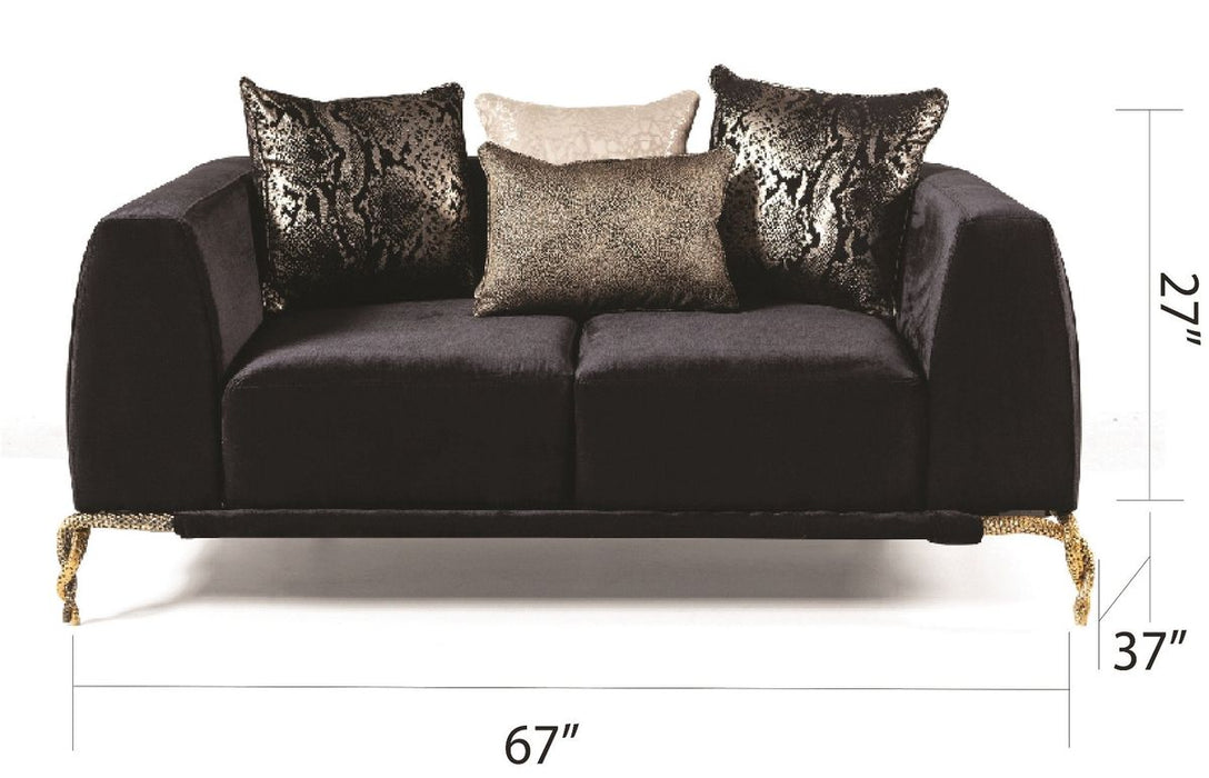 Galaxy Home Majesty Loveseat in Black
