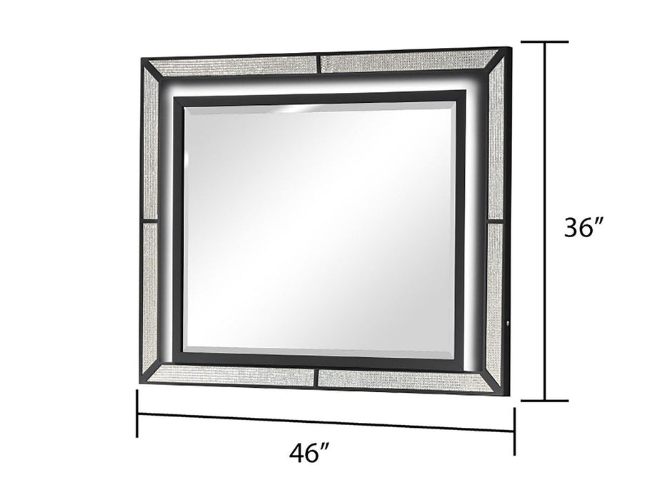Galaxy Home Crystal Mirror in Black
