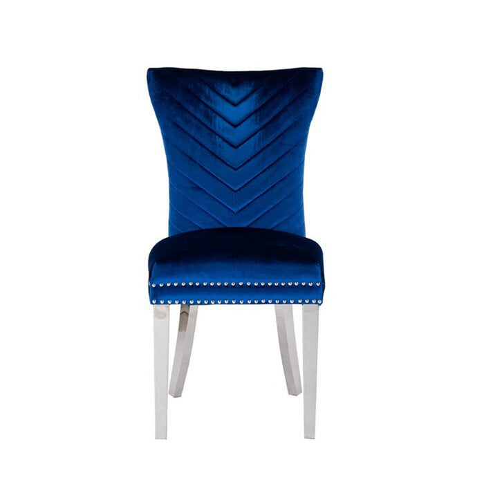 Galaxy Home Eva Stainless Steel Dining Chair (Set of 2) in Blue image