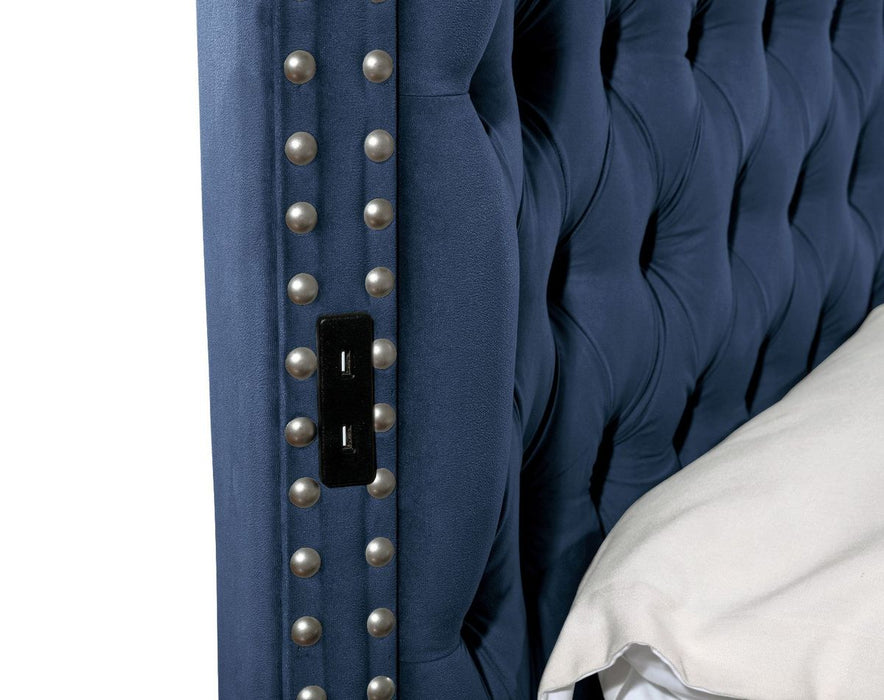 Galaxy Home Hazel Queen Bed in Blue