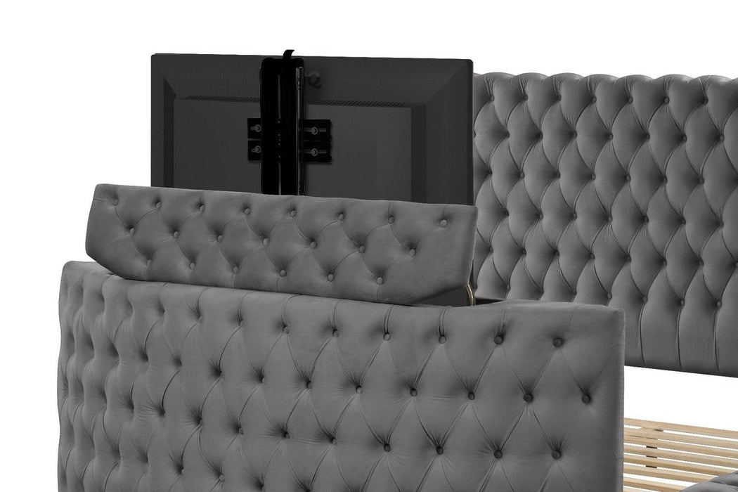 Galaxy Home Maya King Bed in Gray