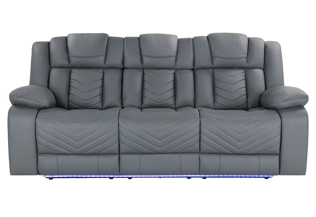 U7068 Grey 10 Pwr Rec Sofa/Pwr Con Rec Loveseat with LED