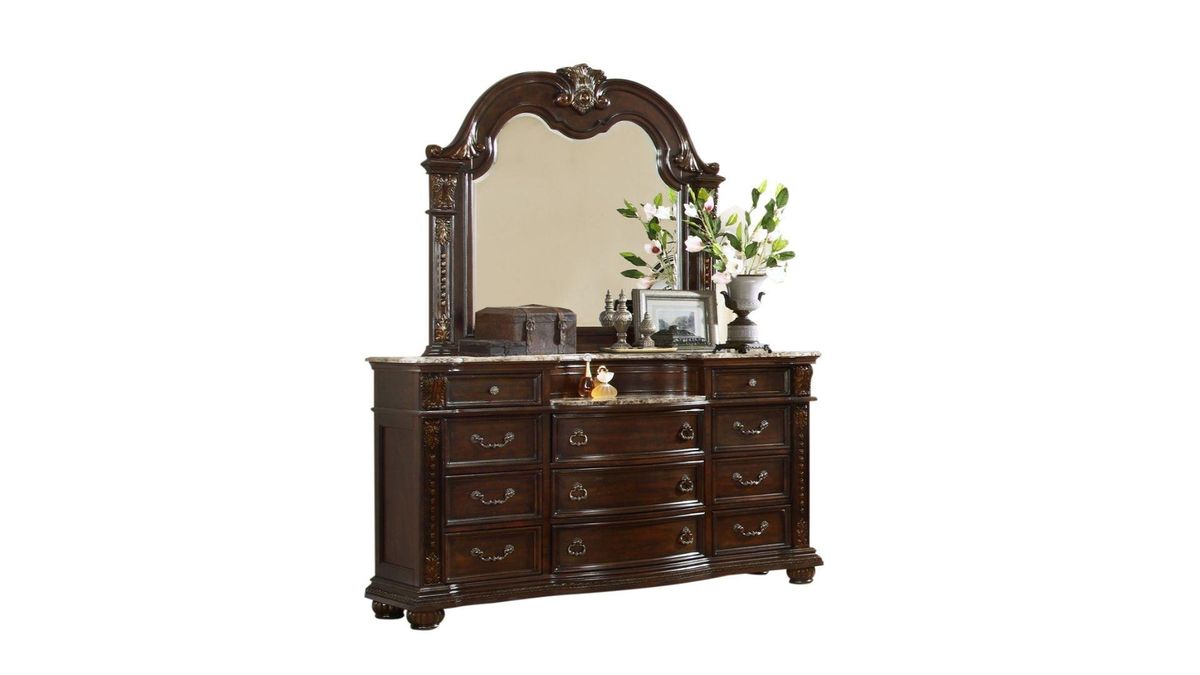 Galaxy Home Roma Mirror in Dark Walnut