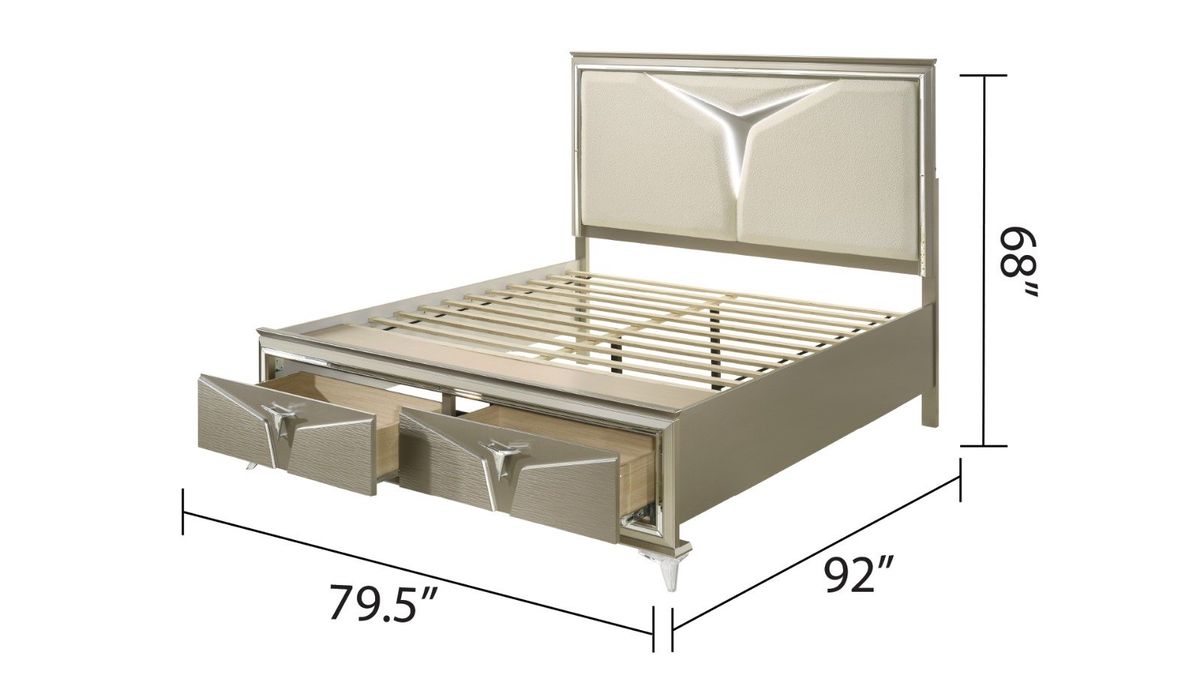 Galaxy Home Samantha King Bed in Silver