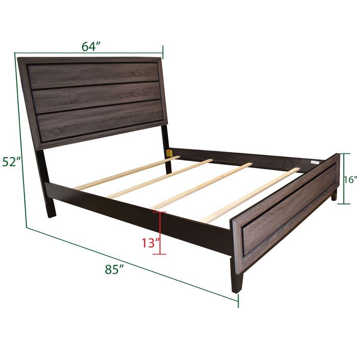 Galaxy Home Sierra Queen Size Bed in Gray 680499397982