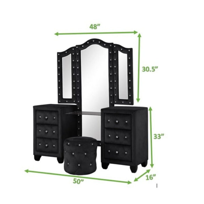 Galaxy Home Sophia Vanity in Black