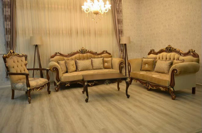 FD227 Brown & Mahogany Solid Wood Livingroom Set